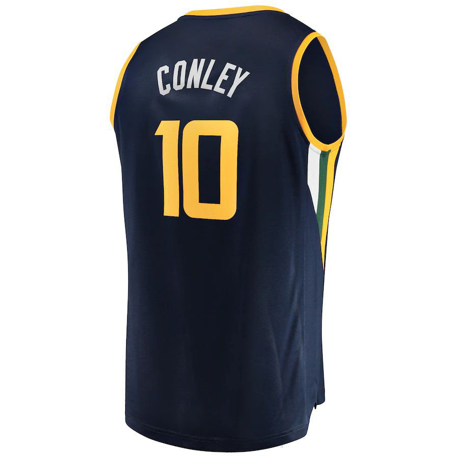 U.Jazz #10 Mike Conley Fanatics Branded Fast Break Replica Player Jersey Navy Icon Edition Stitched American Basketball Jersey UNEC