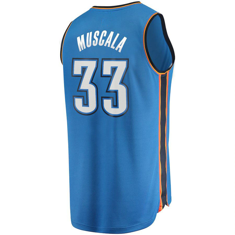 OC.Thunder #33 Mike Muscala Fanatics Branded  Fast Break Replica Jersey Blue  Icon Edition Stitched American Basketball Jersey UNEC