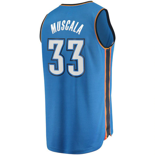 OC.Thunder #33 Mike Muscala Fanatics Branded  Fast Break Replica Jersey Blue  Icon Edition Stitched American Basketball Jersey UNEC