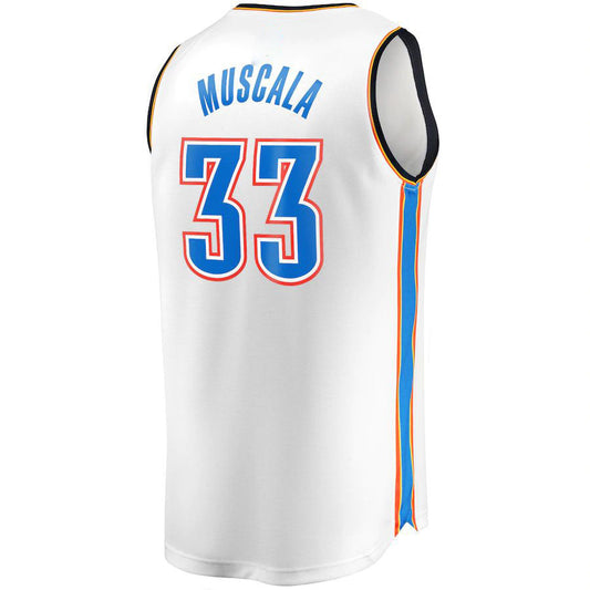 OC.Thunder #33 Mike Muscala Fanatics Branded  Fast Break Replica Jersey Association Edition White Stitched American Basketball Jersey UNEC