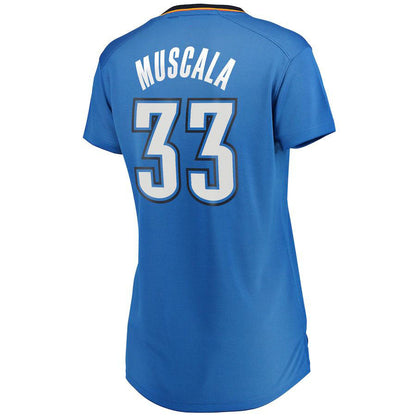 OC.Thunder #33 Mike Muscala Fanatics Branded Women's Fast Break Replica Jersey Blue Icon Edition Stitched American Basketball Jersey UNEC
