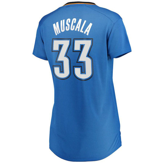 OC.Thunder #33 Mike Muscala Fanatics Branded Women's Fast Break Replica Jersey Blue Icon Edition Stitched American Basketball Jersey UNEC