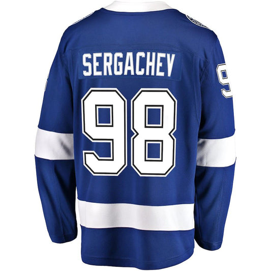 TB.Lightning #98 Mikhail Sergachev Fanatics Branded Home Breakaway Player Jersey Blue Stitched American Hockey Jersey UNEC