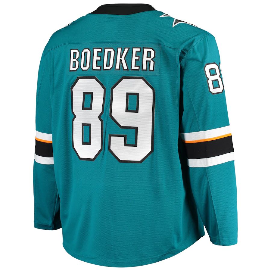 SJ.Sharks #89 Mikkel Boedker Fanatics Branded Breakaway Home Player Jersey Teal Stitched American Hockey Jersey UNEC