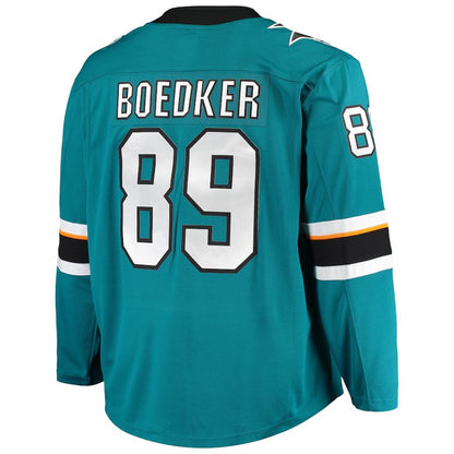 SJ.Sharks #89 Mikkel Boedker Fanatics Branded Breakaway Home Player Jersey Teal Stitched American Hockey Jersey UNEC