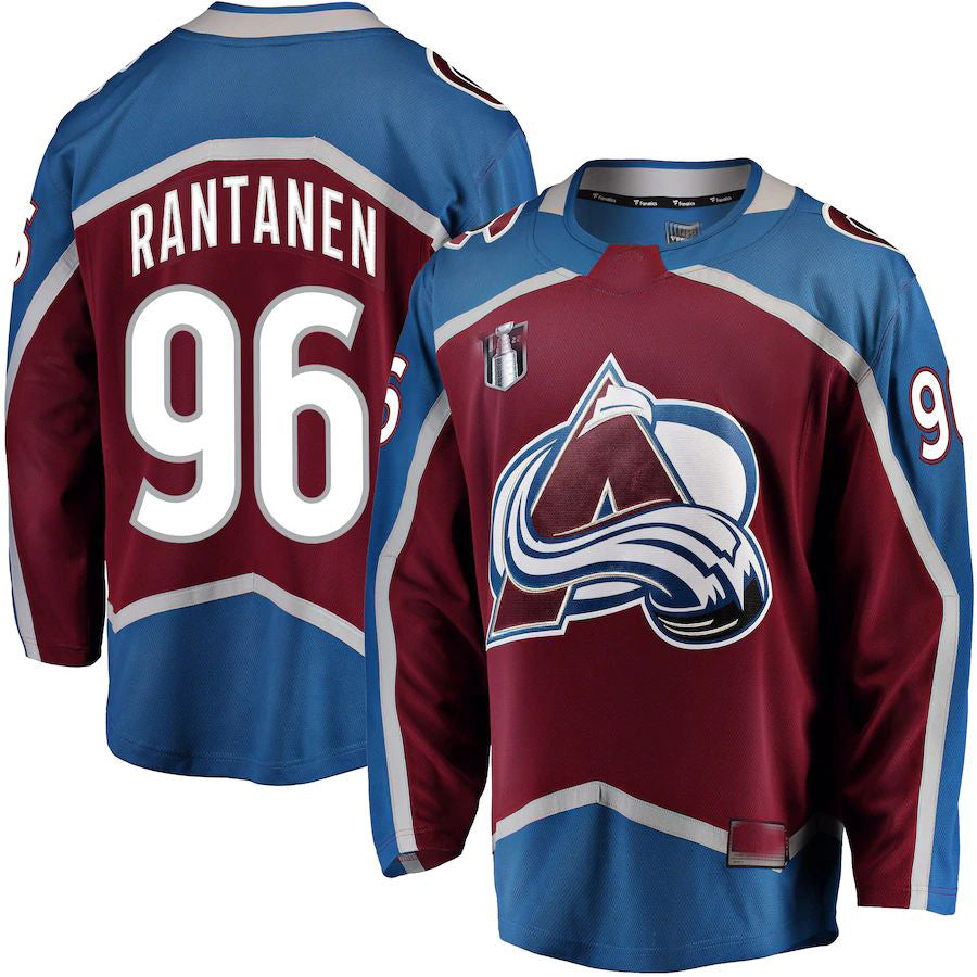 C.Avalanche #96 Mikko Rantanen Fanatics Branded Home 2022 Stanley Cup Final Breakaway Player Jersey Burgundy Stitched American Hockey Jersey UNEC