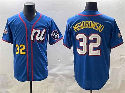 Milwaukee Brewers National League #32 Jacob Misiorowski Blue 2025 All-Star Edition Limited Stitched Baseball Jersey