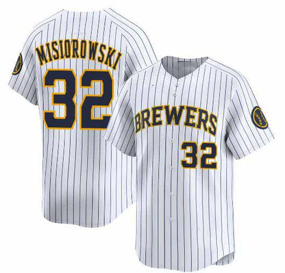 Milwaukee Brewers #32 Jacob Misiorowski White Alternate Limited Stitched Baseball Jersey