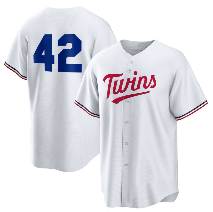 Minnesota Twins Home 2025 Jackie Robinson Day Replica Jersey - White Stitched Baseball Jersey
