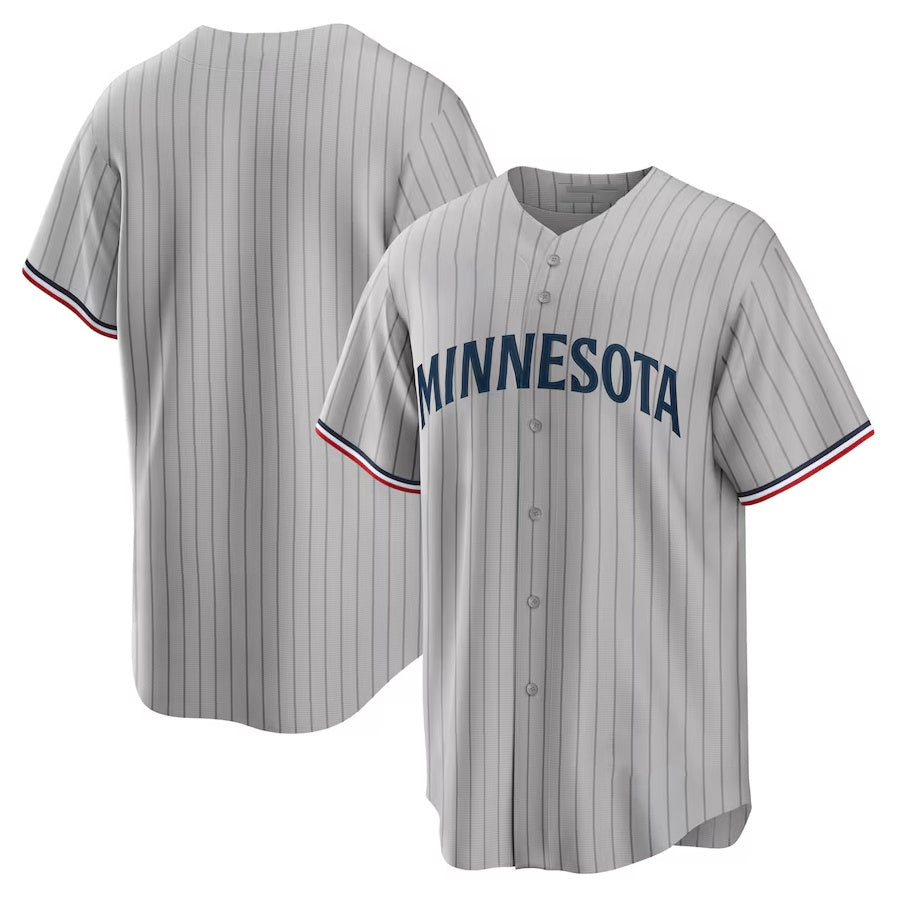 Minnesota Twins Road Replica Team Jersey - Gray Stitched Baseball Jersey