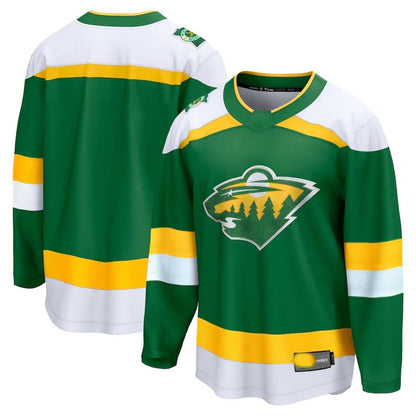 M.Wild Fanatics Alternate Premier Breakaway Jersey ¨C Green Stitched American Hockey Jersey UNEC
