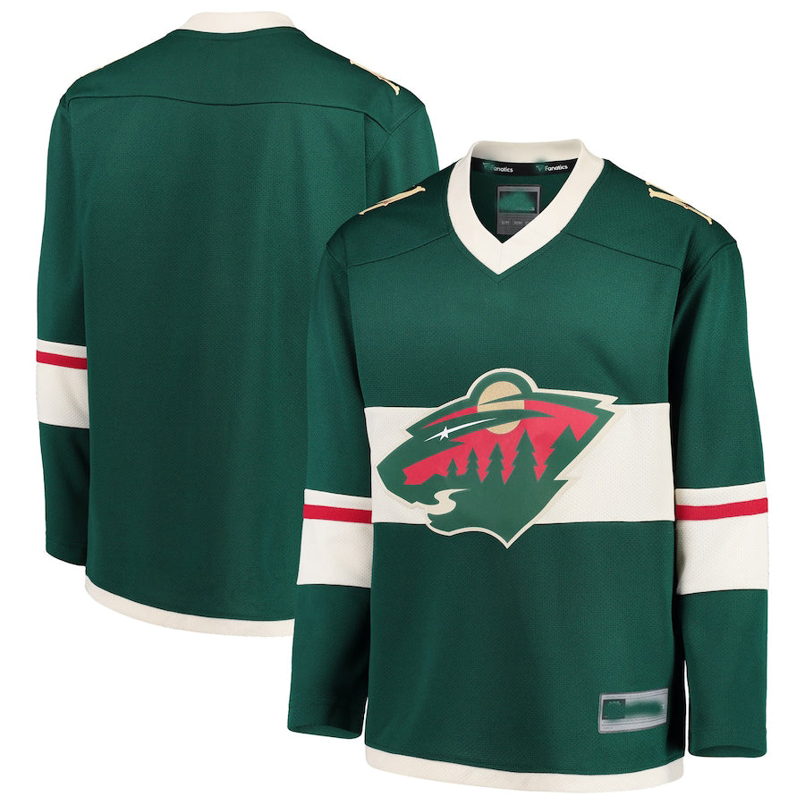 M.Wild Fanatics Fanatics Branded Home Replica Blank Jersey Green Stitched American Hockey Jersey UNEC
