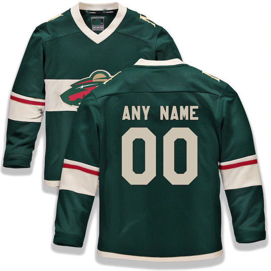 Custom M.Wild Fanatics Branded Home Replica Jersey Green Stitched American Hockey Jersey UNEC