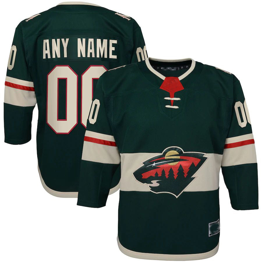 Custom M.Wild Home Premier Jersey Green Stitched American Hockey Jersey UNEC
