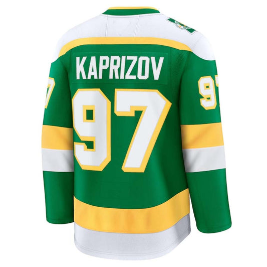 M.Wild #97 Kirill Kaprizov Fanatics Alternate Premier Breakaway Player Jersey - Green Stitched American Hockey Jersey UNEC