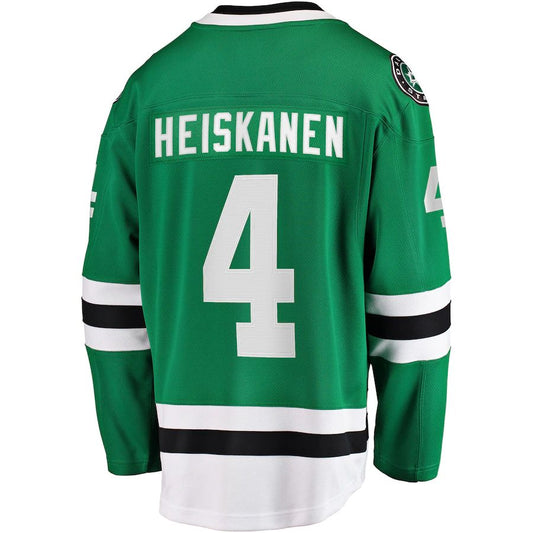 D.Stars #4 Miro Heiskanen Fanatics Branded Team Color Breakaway Player Jersey Kelly Green Stitched American Hockey Jersey UNEC