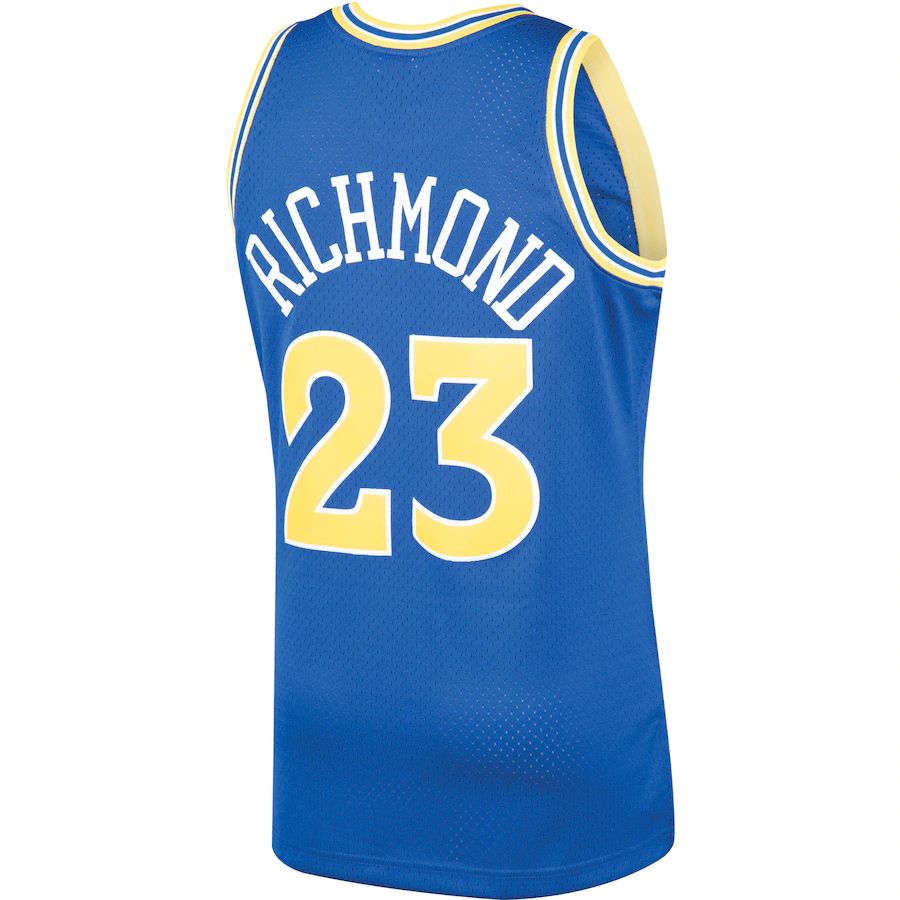 G.State Warriors #23 Mitch Richmond Mitchell & Ness 1990-91 Hardwood Classics Swingman Player Jersey  Royal Stitched American Basketball Jersey UNEC