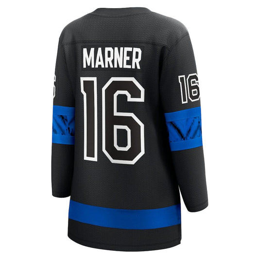 T.Maple Leafs #16 Mitchell Marner Fanatics Branded Alternate Premier Breakaway Reversible Player Jersey Black Stitched American Hockey Jersey UNEC