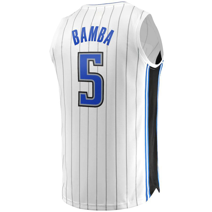 O.Magic #5 Mohamed Bamba Fanatics Branded  Fast Break Replica Player Jersey Association Edition White Stitched American Basketball Jersey UNEC