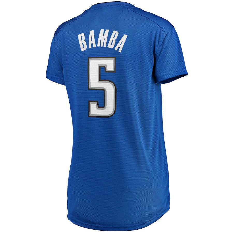O.Magic #5 Mohamed Bamba Fanatics Branded Women's Fast Break Replica Player Jersey Blue Icon Edition Stitched American Basketball Jersey UNEC