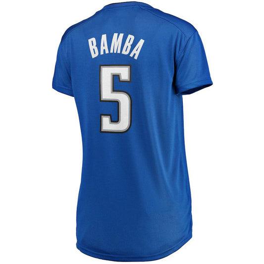 O.Magic #5 Mohamed Bamba Fanatics Branded Women's Fast Break Replica Player Jersey Blue Icon Edition Stitched American Basketball Jersey UNEC