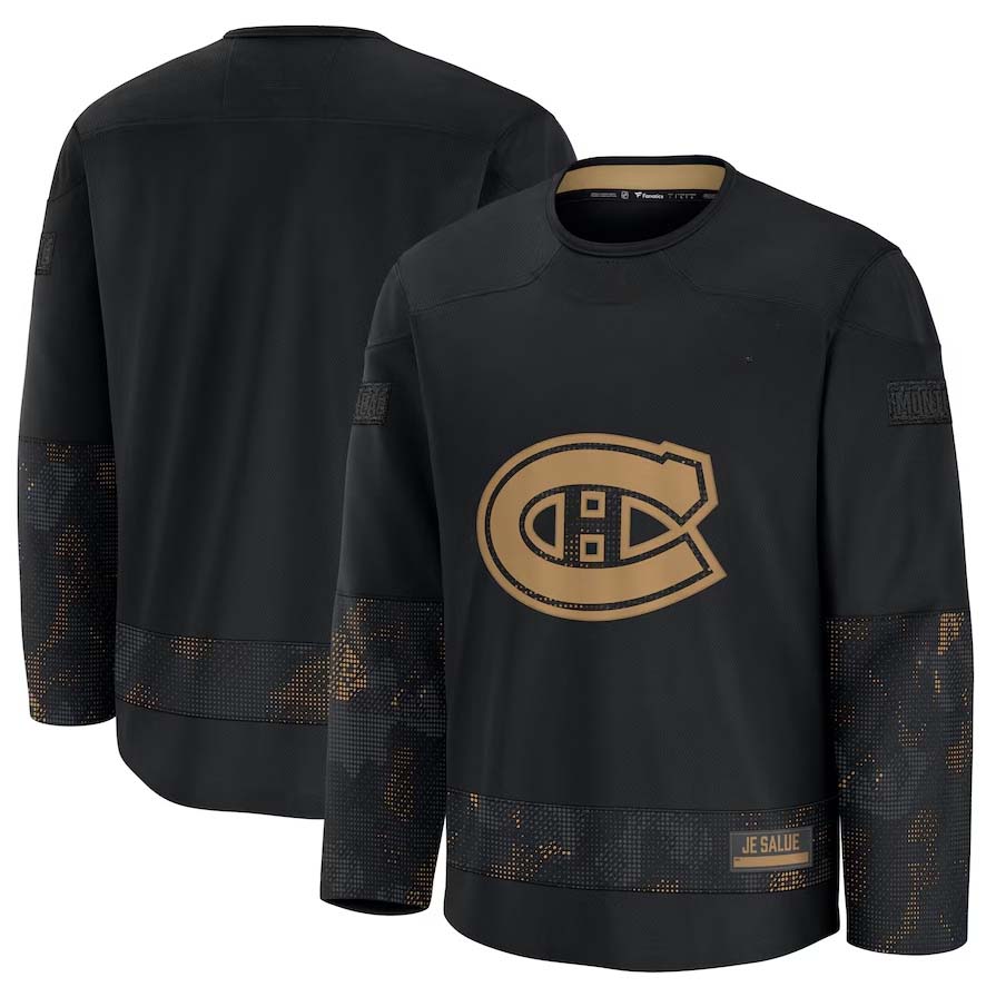M.Canadiens Fanatics 2024 Military Appreciation Practice Jersey - Black Stitched American Hockey Jersey UNEC