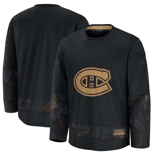M.Canadiens Fanatics 2024 Military Appreciation Practice Jersey - Black Stitched American Hockey Jersey UNEC
