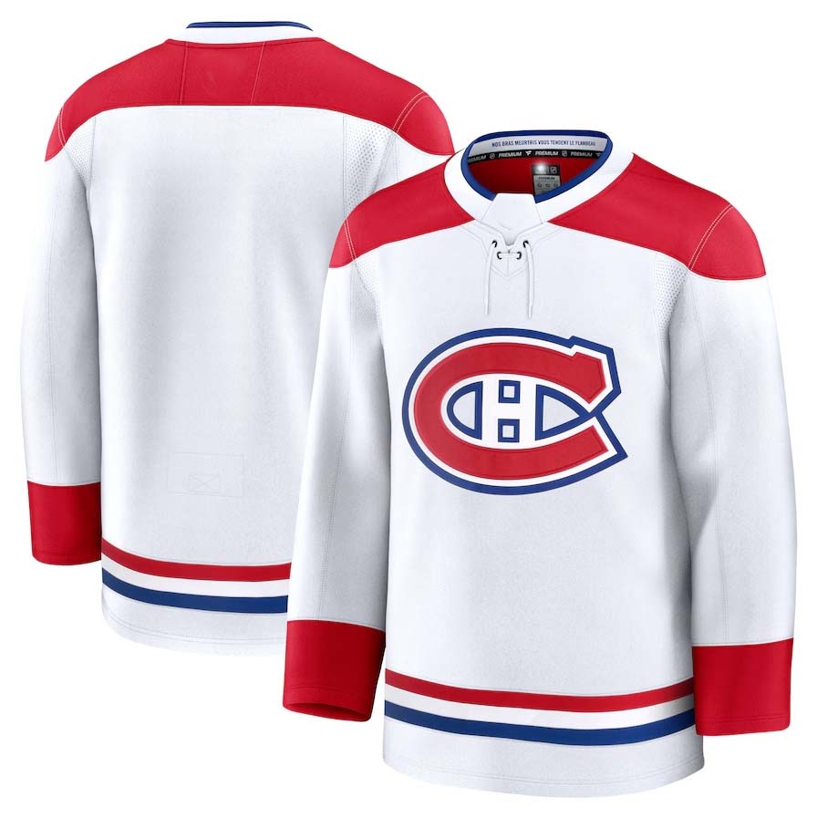 M.Canadiens Fanatics Away Premium Jersey - White Stitched American Hockey Jersey UNEC