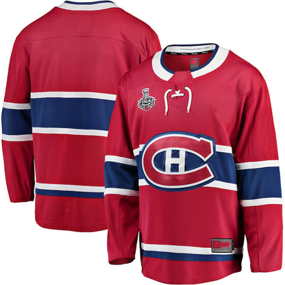 M.Canadiens Fanatics Branded Home 2021 Stanley Cup Final Bound Breakaway Jersey Red Stitched American Hockey Jersey UNEC