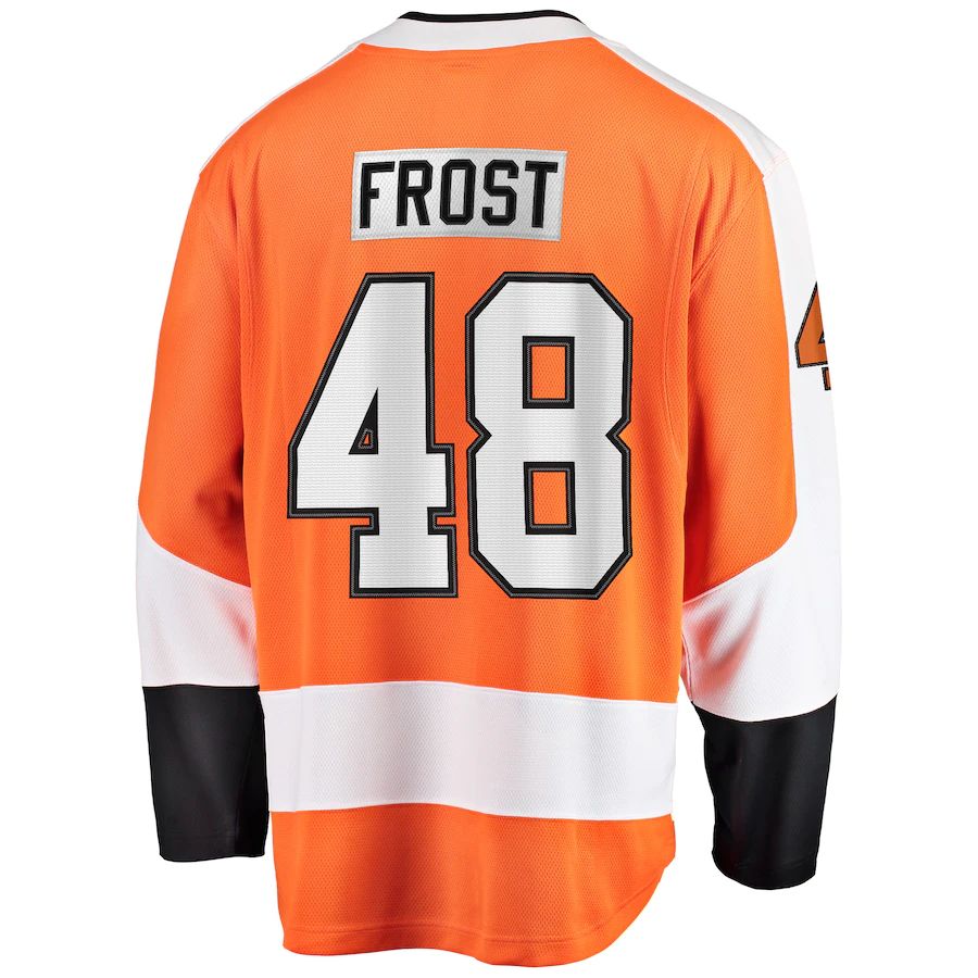 P.Flyers #48 Morgan Frost Fanatics Branded Breakaway Player Jersey Orange Stitched American Hockey Jersey UNEC