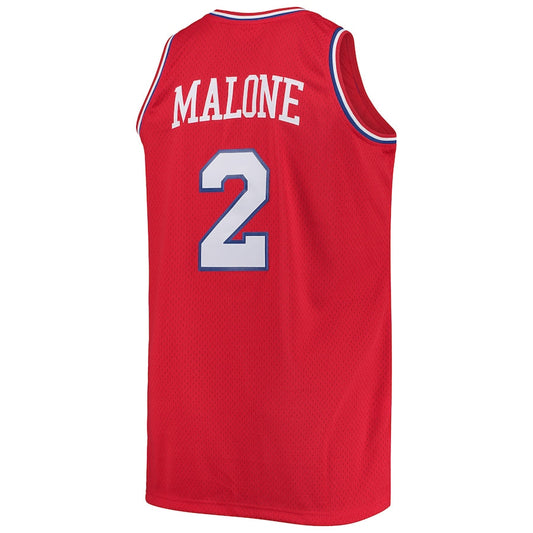 PH.76ers #2 Moses Malone Mitchell & Ness Big & Tall Hardwood Classics Jersey Red Stitched American Basketball Jersey UNEC