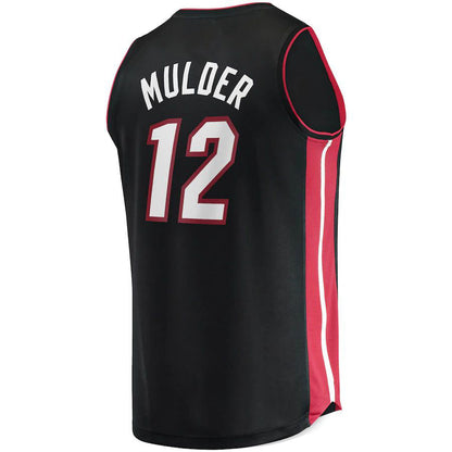 M.Heat #12 Mychal Mulder Fanatics Branded 2021-22 Fast Break Replica Jersey Icon Edition Black Stitched American Basketball Jersey UNEC