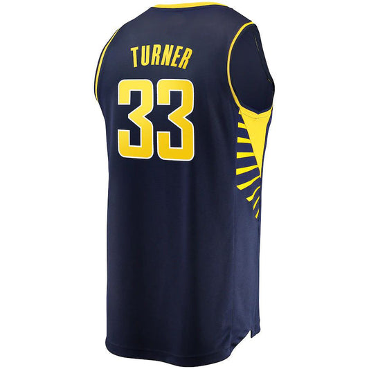 IN.Pacers #33 Myles Turner Fanatics Branded Fast Break Replica Jersey Navy Icon Edition Stitched American Basketball Jersey UNEC