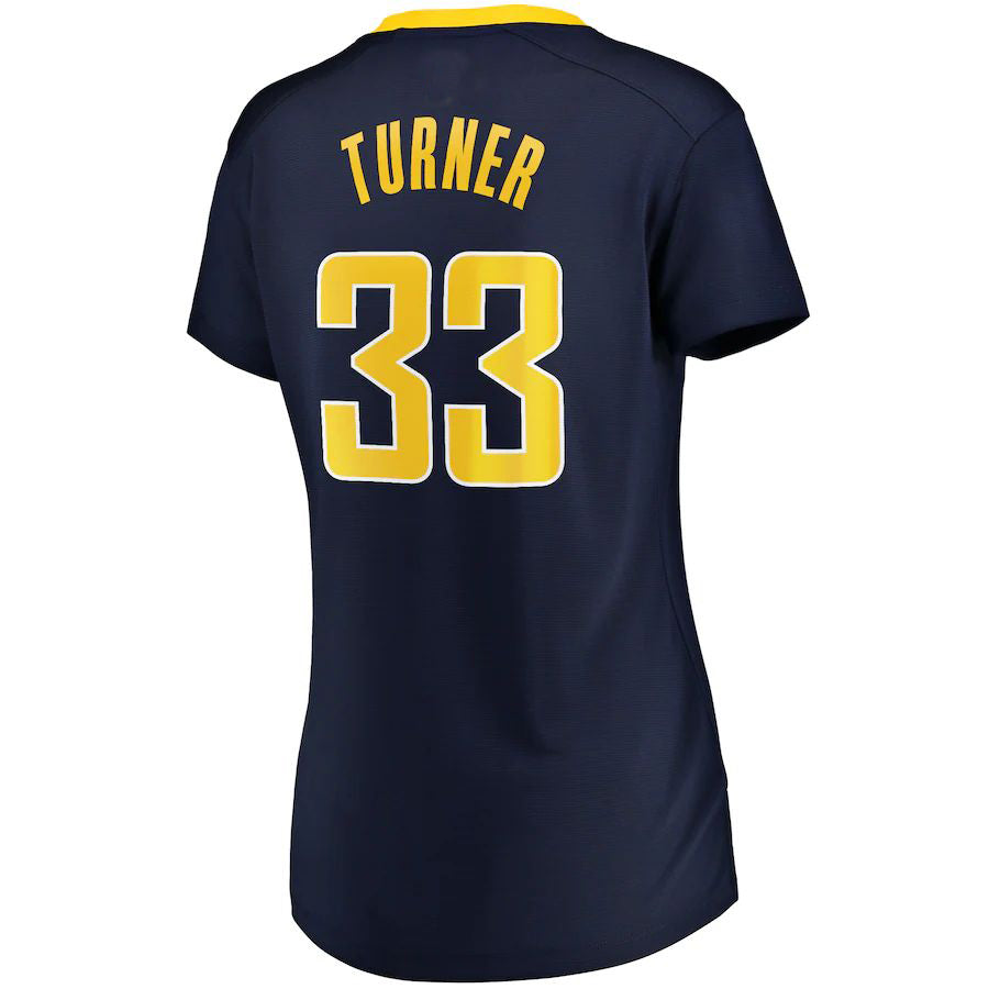 IN.Pacers #33 Myles Turner Fanatics Branded Fast Break Player Replica Jersey Navy Icon Edition Stitched American Basketball Jersey UNEC