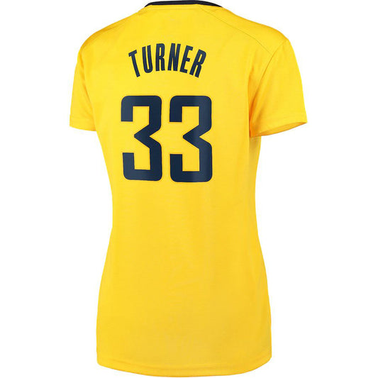 IN.Pacers #33 Myles Turner Fanatics Branded Fast Break Player Replica Jersey Statement Edition Gold Stitched American Basketball Jersey UNEC