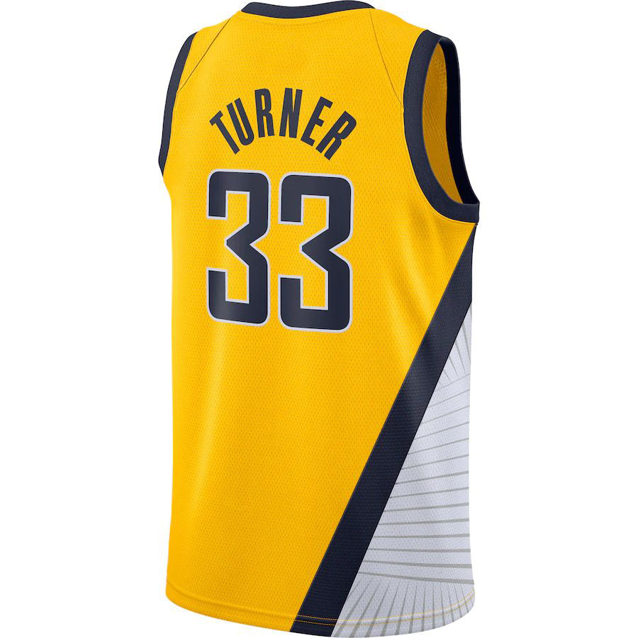 IN.Pacers #33 Myles Turner Swingman Jersey Statement Edition Gold Stitched American Basketball Jersey UNEC