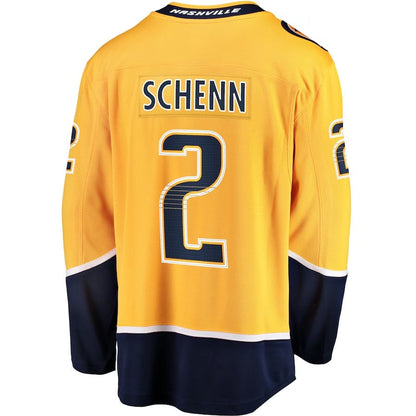 N.Predators #2 Luke Schenn Fanatics Home Breakaway Jersey - Gold Stitched American Hockey Jersey UNEC