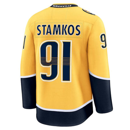 N.Predators #91 Steven Stamkos Fanatics Home Premium Jersey - Gold Stitched American Hockey Jersey UNEC