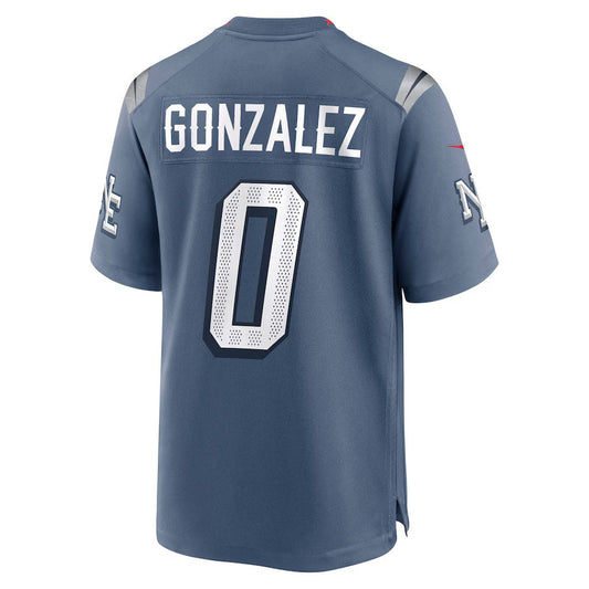 NE.Patriots #0 Christian Gonzalez 2025 Rivalries Collection Game Jersey-CustomName - Storm Blue Stitched American Football Jersey-CustomName