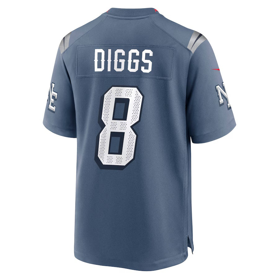 NE.Patriots #8 Stefon Diggs 2025 Rivalries Collection Game Jersey-CustomName - Storm Blue Stitched American Football Jersey-CustomName