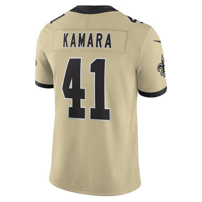 NO.Saints #41 Alvin Kamara Gold Alternate Gameday Golds Alternate Vapor F.U.S.E. Limited Stitched American Football Jersey