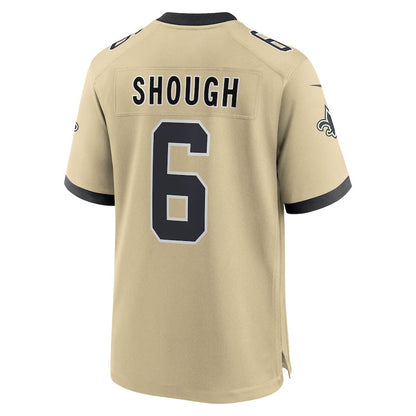 NO.Saints #6 Tyler Shough Gold Alternate Game Player Stitched American Football Jersey
