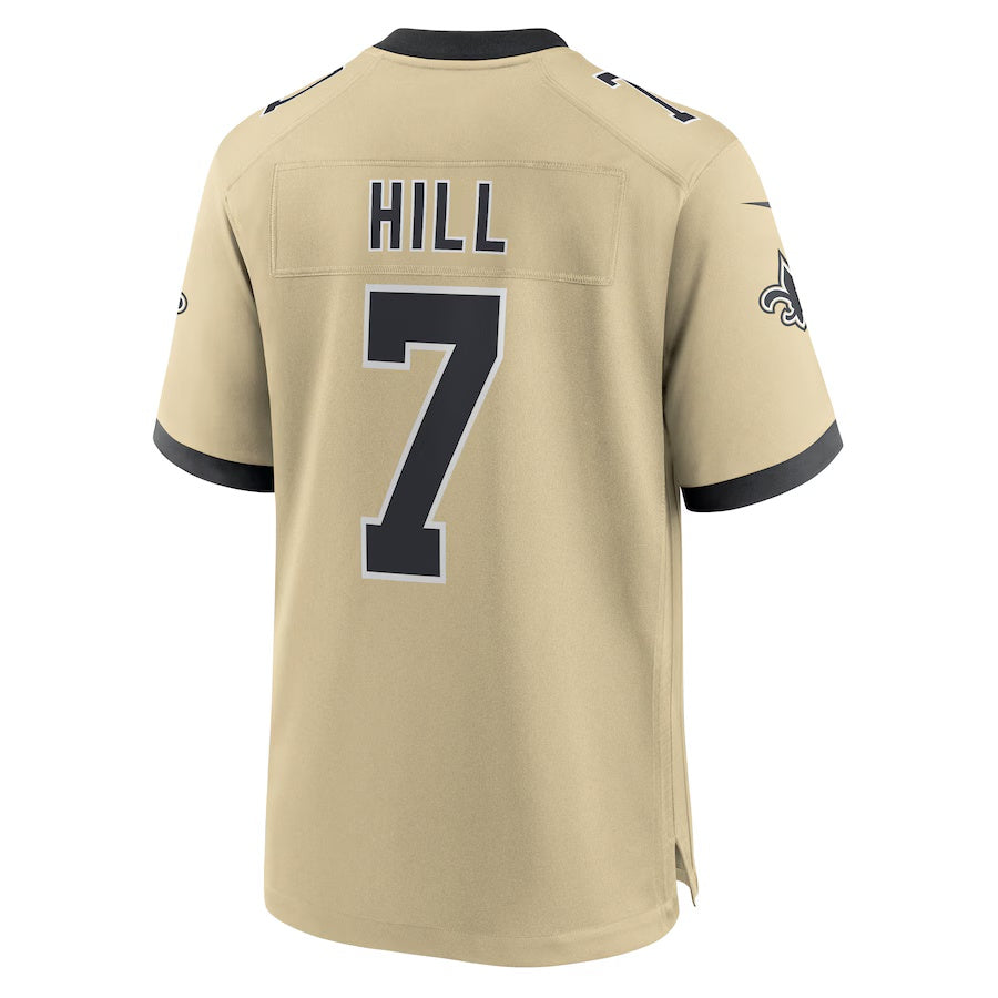 NO.Saints #7 Taysom Hill Gold Gameday Golds Alternate Game Player Stitched American Football Jersey