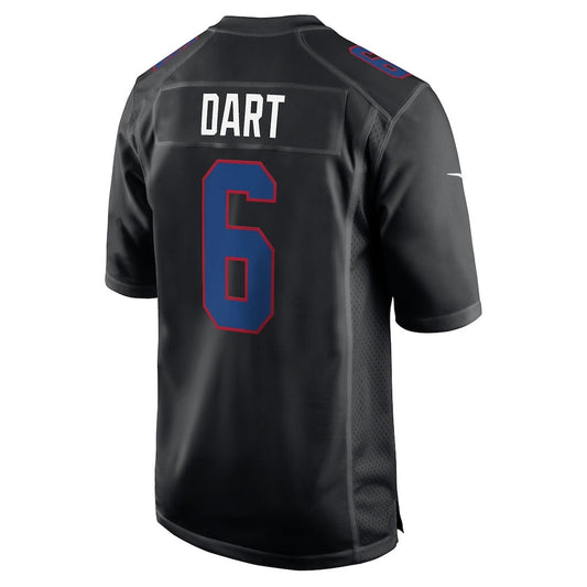 NY.Giants #6 Jaxson Dart Carbon Black Fashion Game Stitched American Football Jerseys CustomName