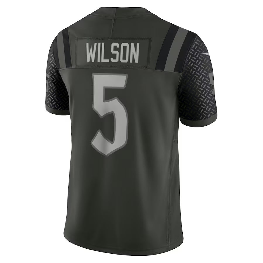 NY.Jets #5 Garrett Wilson 2025 Rivalries Collection Limited Jersey-CustomName - Gotham Green Stitched American Football Jersey-CustomName