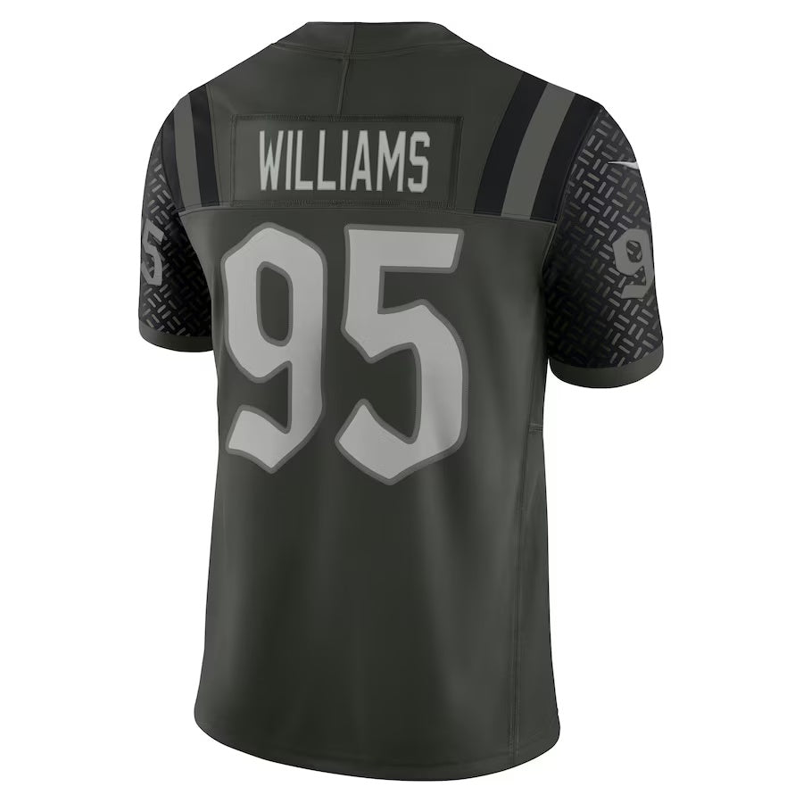 NY.Jets #95 Quinnen Williams 2025 Rivalries Collection Limited Jersey-CustomName - Gotham Green Stitched American Football Jersey-CustomName