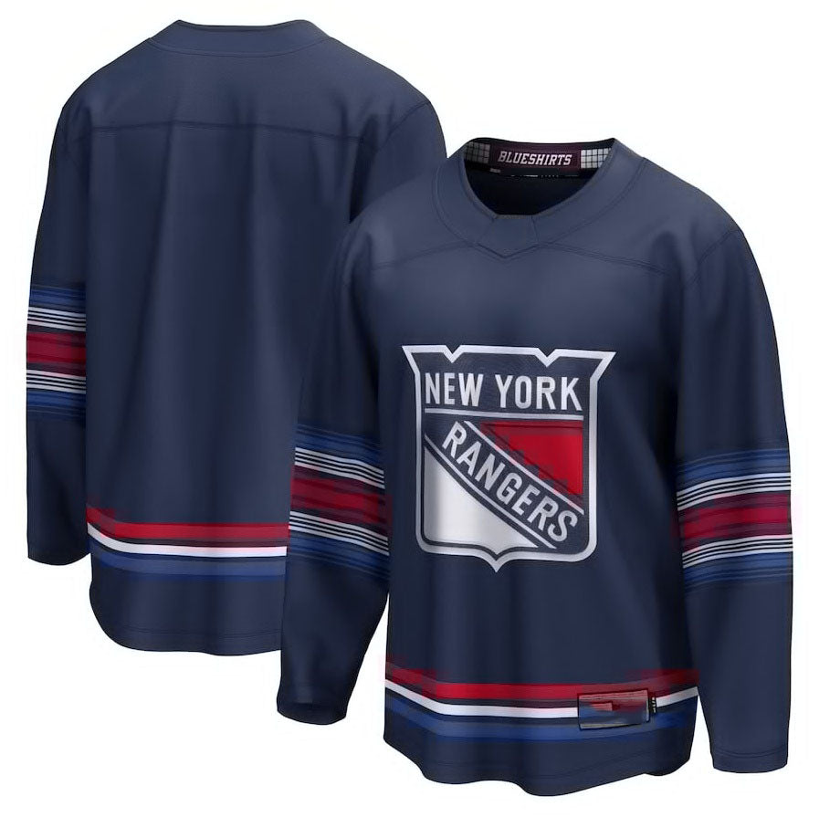 NY.Rangers Fanatics Alternate Premier Breakaway Jersey - Navy Stitched American Hockey Jersey UNEC