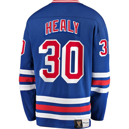 NY.Rangers #30 Glenn Healy Fanatics Premier Breakaway Retired Player Jersey - Blue Stitched American Hockey Jersey UNEC