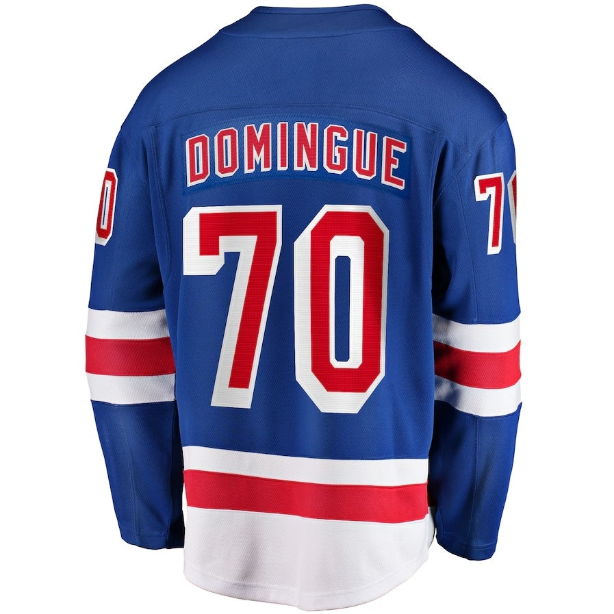 NY.Rangers #70 Louis Domingue Fanatics Home Breakaway Jersey - Blue Stitched American Hockey Jersey UNEC