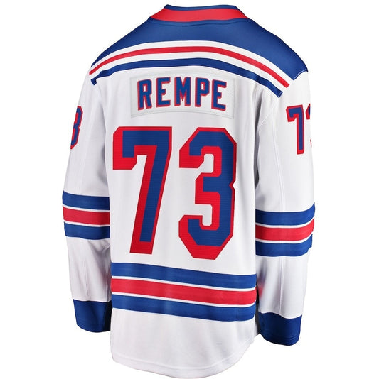 NY.Rangers #73 Matt Rempe Fanatics Away Premier Breakaway Player Jersey - White Stitched American Hockey Jersey UNEC
